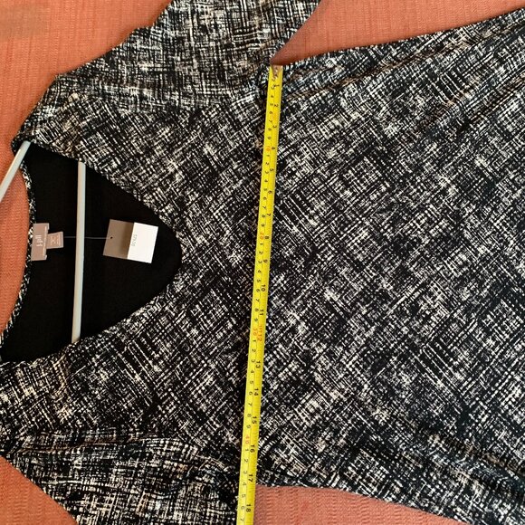 J. Jill Black & White Tunic Top MP Petite High-Low Hem - Picture 2 of 6